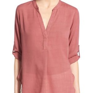 Dusty Pink Lightweight 3/4 Sleeve Blouse